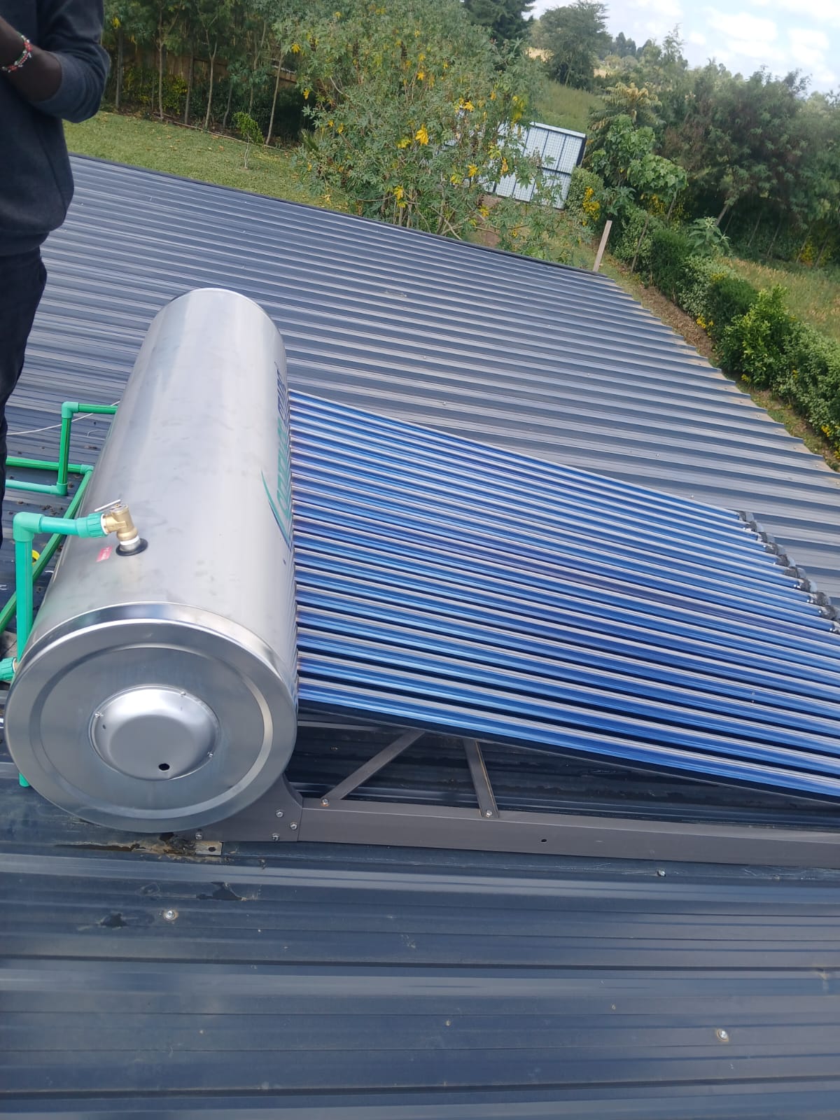 Solar water heater installation in Kenya