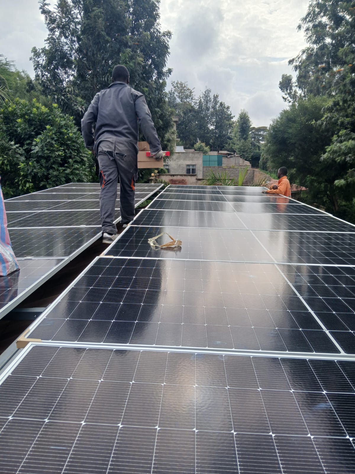 PV solar array installation in Kenya
